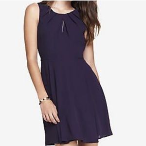 Express Purple Keyhole Skater Dress